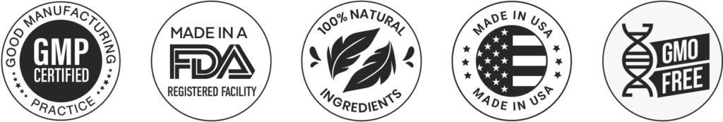 FDA, GMP, Made in USA Seals